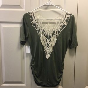 Olive Green Top/Decorative Back (NEW w/ tags!)